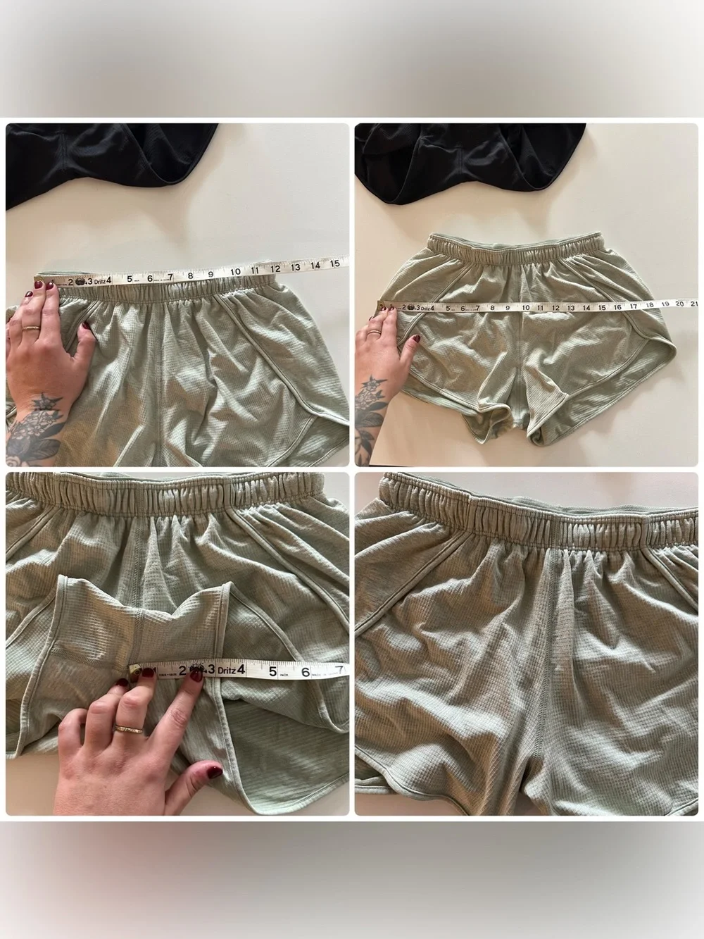 Lululemon Swiftly Mid Rise Shorts Bundle 3” Fog Green Black 4 Run Liner Both in